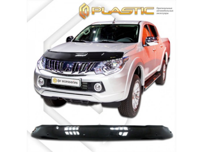 Дефлектор капота (Classic черный) Mitsubishi L200 2015–н.в. от CA Plastic Дефлектор капота (Classic черный) Mitsubishi L200 2015–н.в.
